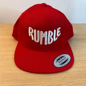Yupoong "The Classics" Snapback Red “Rumble” Embroidered Hat NWT